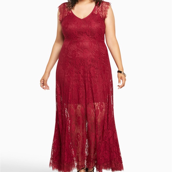 red maxi dress size 18